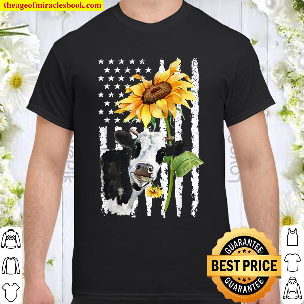 Cow Usa Flag Sunflower Cow Shirt, hoodie, tank top, sweater