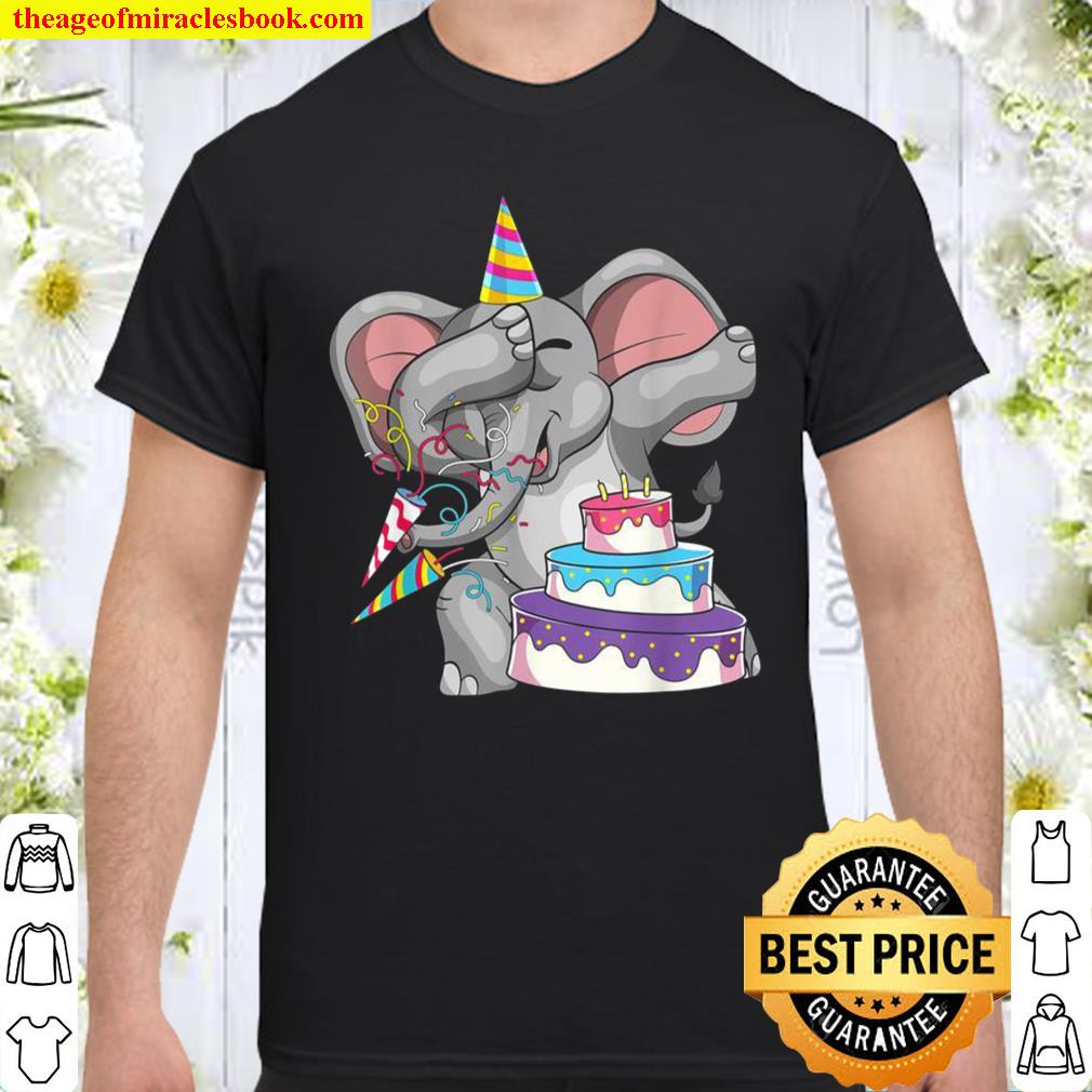 Cute Africa Animal Elephant Anniversary Dab Birthday Shirt