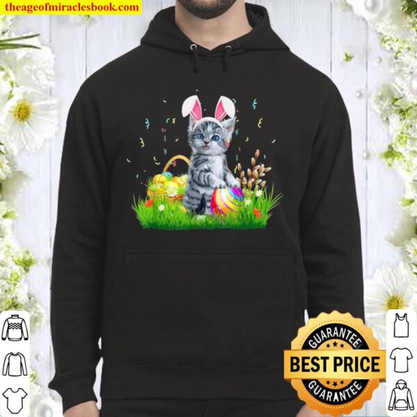 Cute Cat Easter Day Bunny Eggs Costume Hoodie