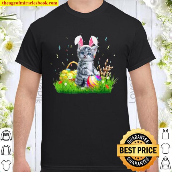 Cute Cat Easter Day Bunny Eggs Costume Shirt