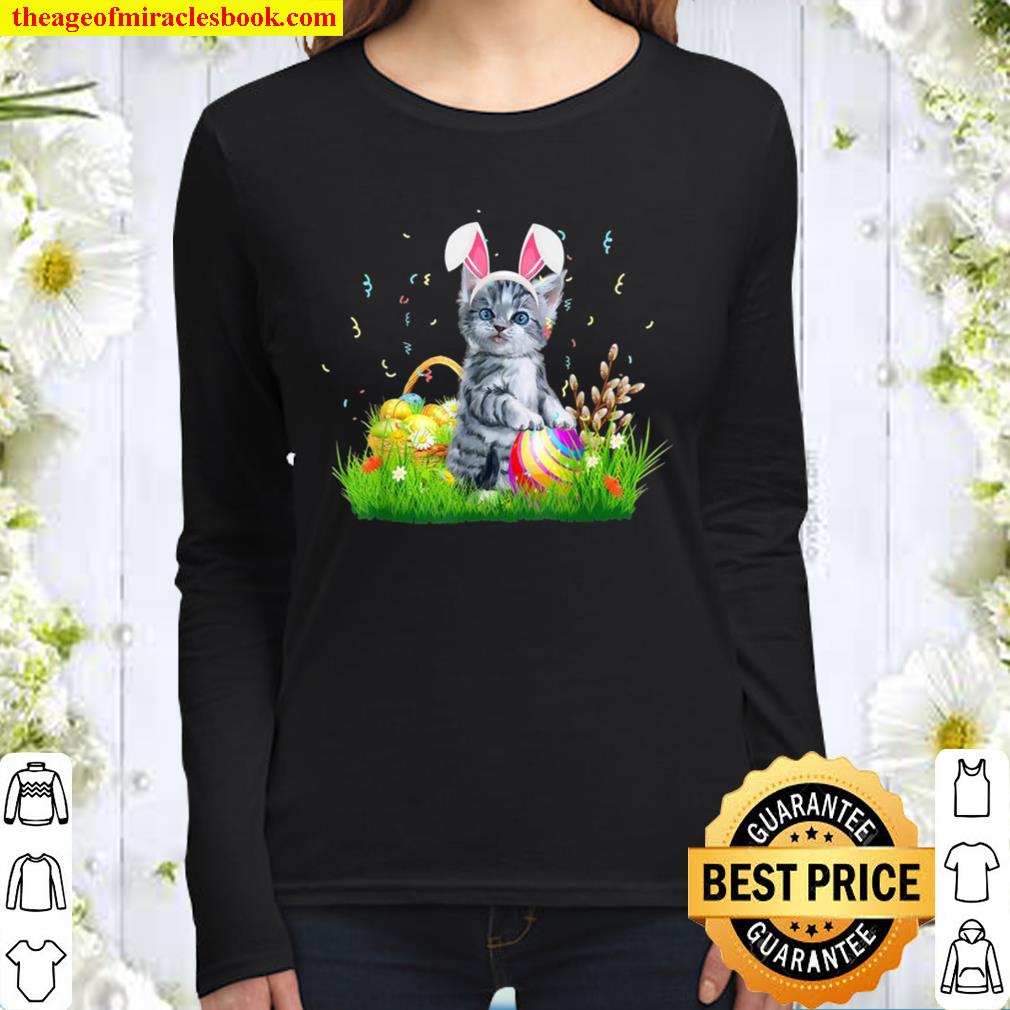 Cute Cat Easter Day Bunny Eggs Costume Women Long Sleeved