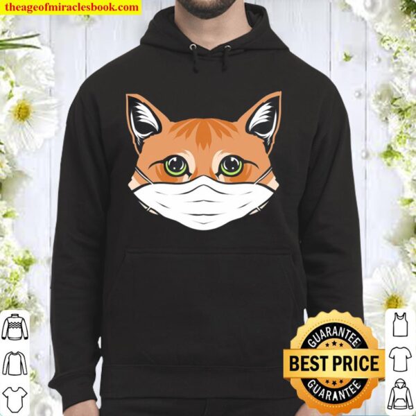 Cute Cat Lover Kitty With Face Mask Gift Social Distancing Hoodie