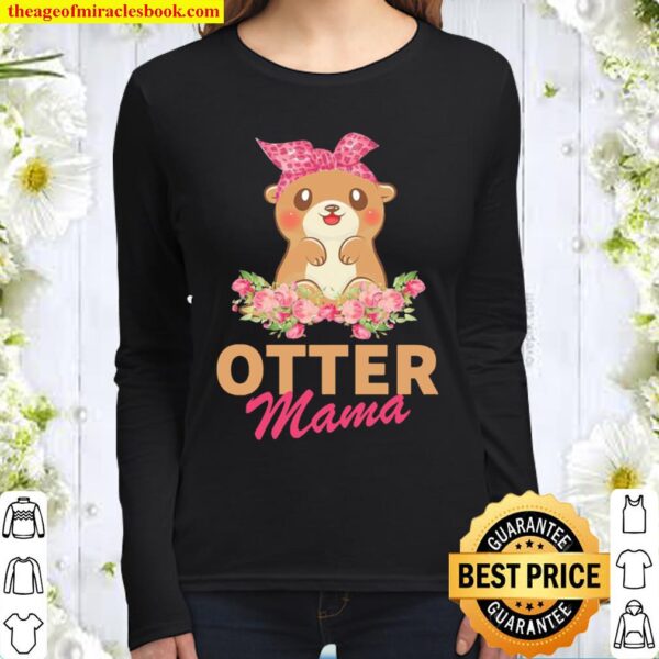 Cute Otter Mama floral 2021 Women Long Sleeved