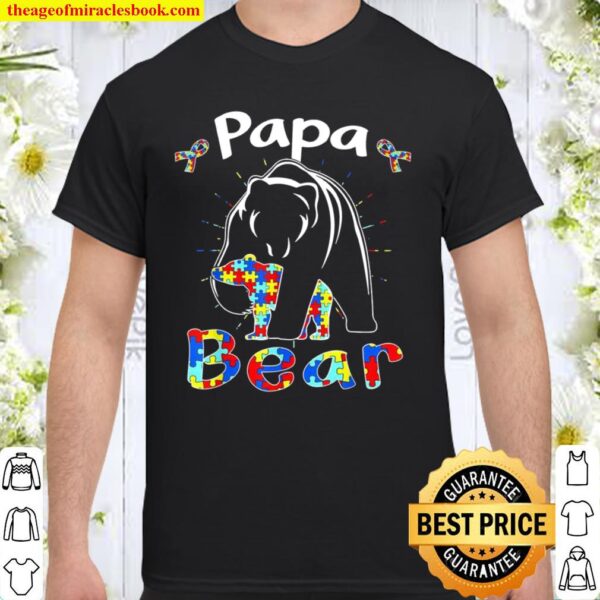 Cute Papa Bear Autism Awareness Autistic Family Shirt
