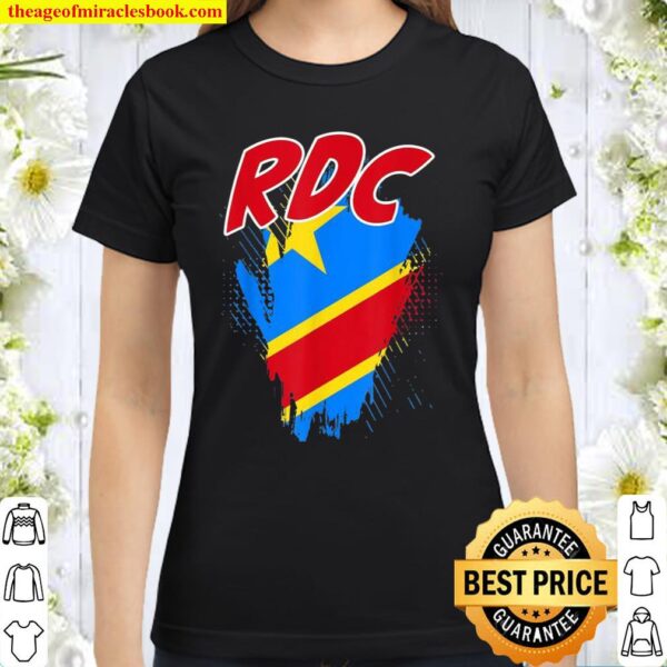Democratic Republic Of Congo Love RDC DRC Flag Classic Women T-Shirt
