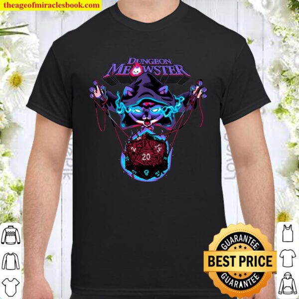 Dungeon Meowster Funny Nerdy Gamer Cat D20 Tabletop Rpg Shirt