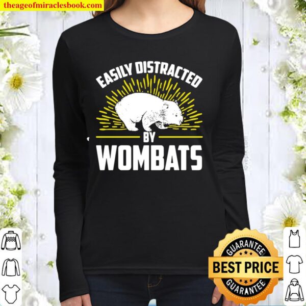 Easily Distracted By Wombats Wombat Women Long Sleeved