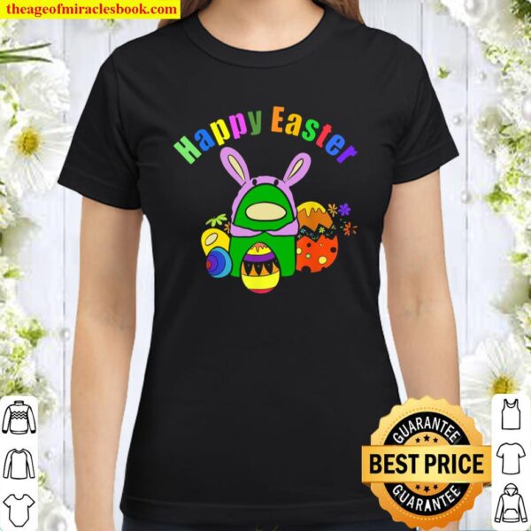 Easter Bunny with Egg Easter Cute Summer Classic Women T-Shirt