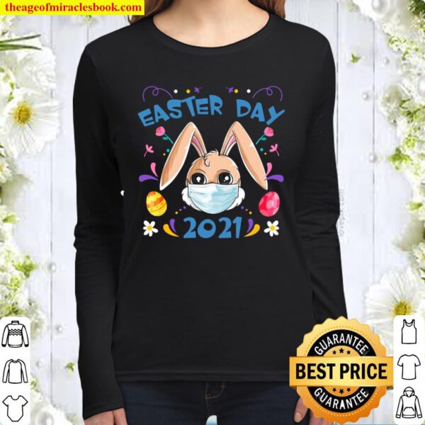 Easter Day 2021 Bunny Rabbit Face Wearing Mask Gift Womens Women Long Sleeved
