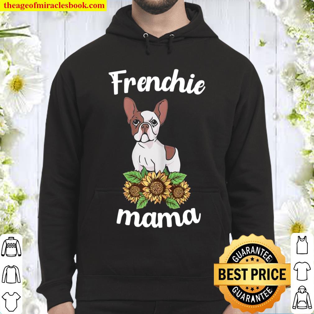 Frenchie Mama Sunflower Leopard French Bulldog Mom Fun Hoodie