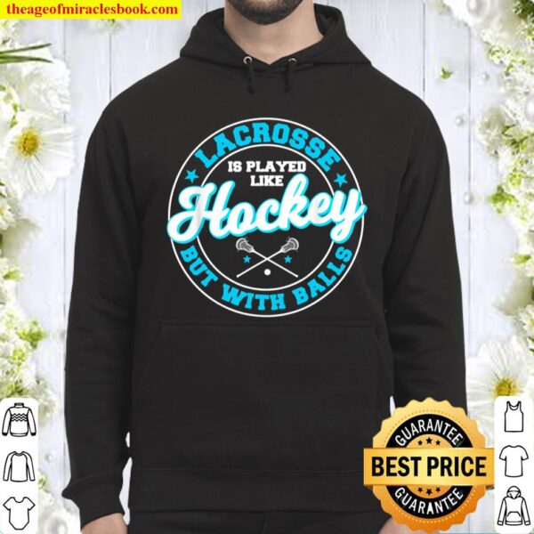 Funny Lacrosse Sports Themed, Hockey with Balls Hoodie