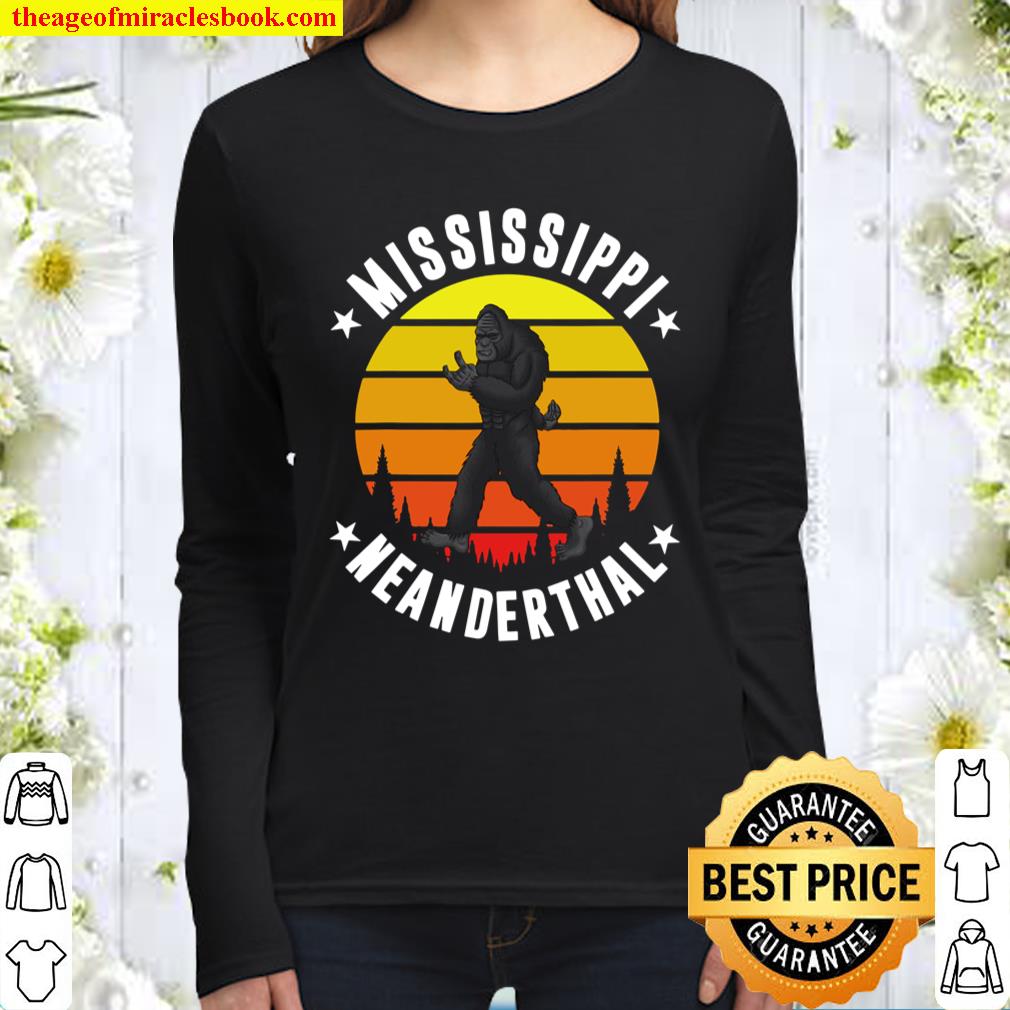 Funny Mississippi Neanderthal Thinking Vintage Women Long Sleeved