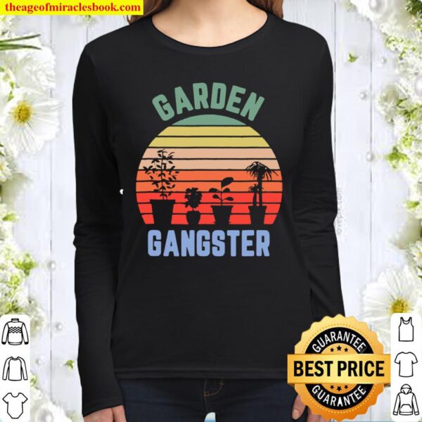 Garden Gangster, Gardening Retro Vintage Women Long Sleeved
