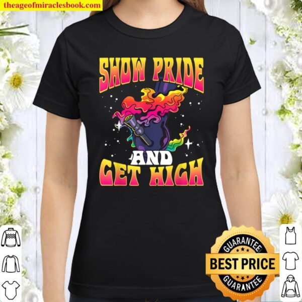 Gay LGBT Weed Marijuana Bong Smoker Classic Women T-Shirt