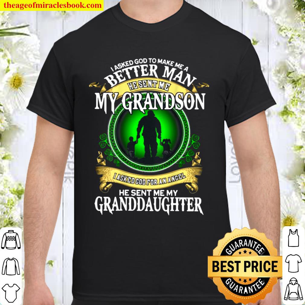 God Sent Me My Grandson Granddaughter Funny Grandpa Vintage hot Shirt, Hoodie, Long Sleeved, SweatShirt