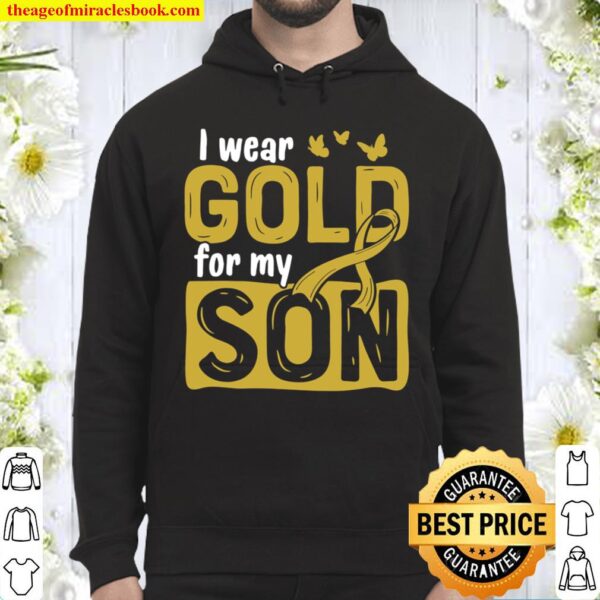 Gold for My Son Childhood Cancer Awareness Ribbon Hoodie