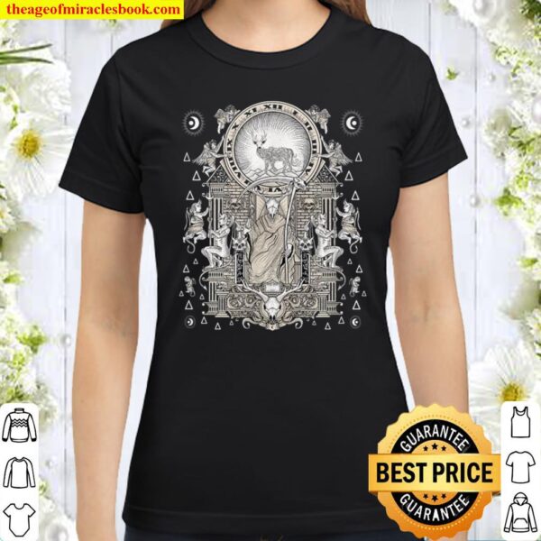 Gothic Occult Vintage Moon Rose Witchcraft Okkult Hexe Classic Women T-Shirt