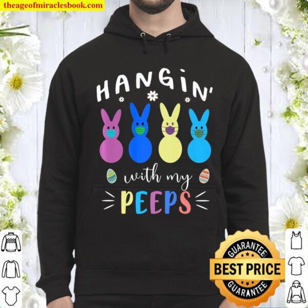 Hangin’ With My Peeps Easter Bunny Face Mask Hoodie