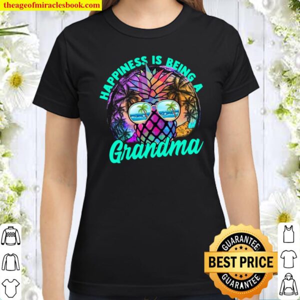 Happiness Is Being A Grandma Vintage Classic Women T-Shirt