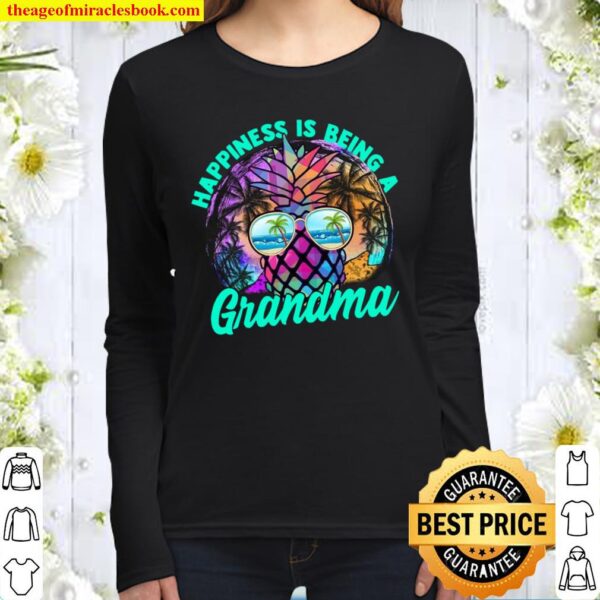 Happiness Is Being A Grandma Vintage Women Long Sleeved