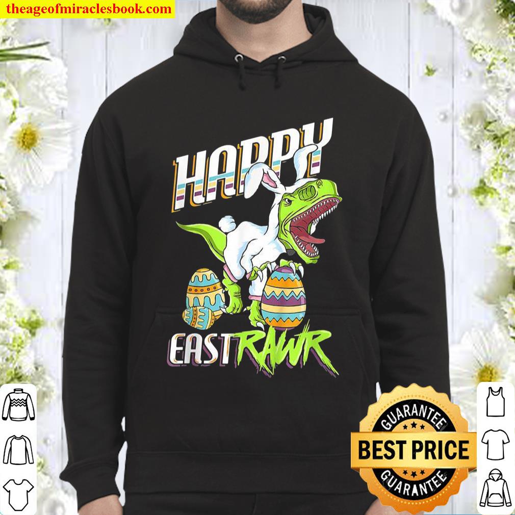 Happy Eastrawr Cute Trex Dinosaur Easter Bunny Egg Hunt Hoodie