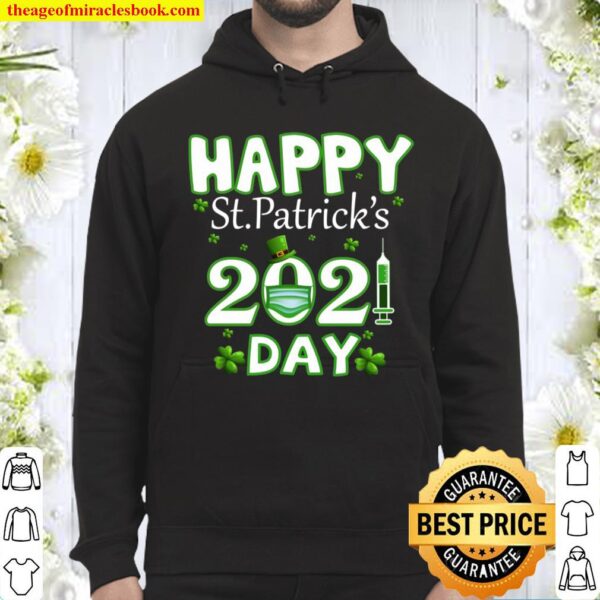 Happy St. Patrick’s Day 2021 Irish Shamrocks Leprechaun Hat Face Mask Hoodie