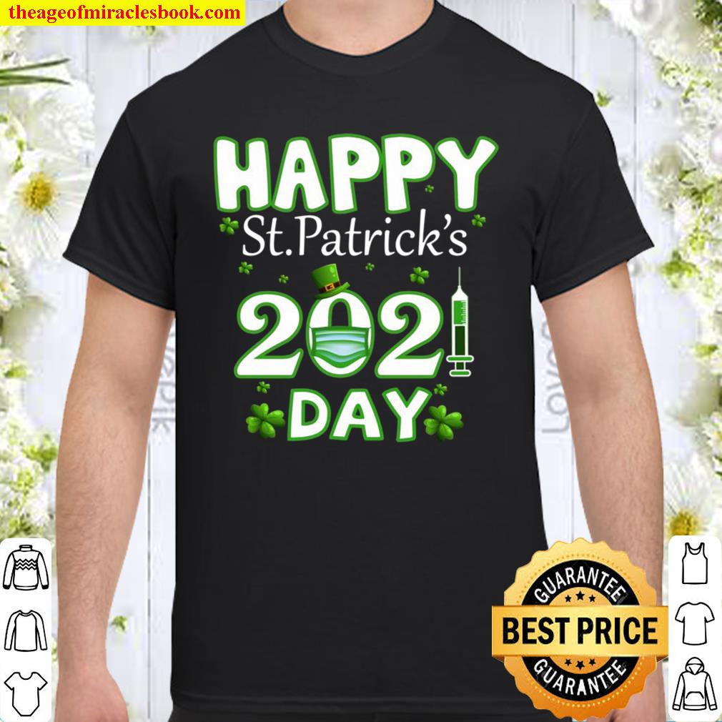 Happy St. Patrick’s Day 2021 Irish Shamrocks Leprechaun Hat Face Mask Shirt
