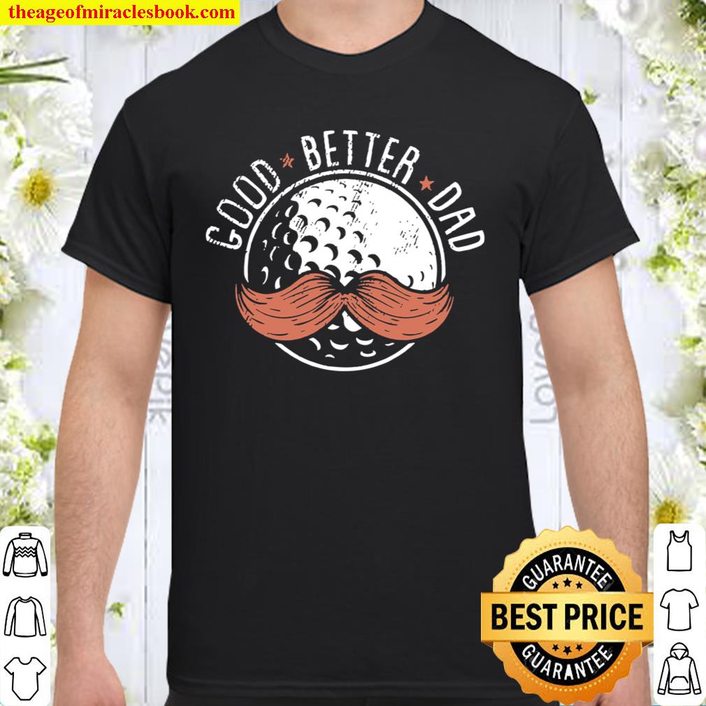 Herren Golf Dad Sport Ball Schnurrbart Golfen Papa Golfer Shirt