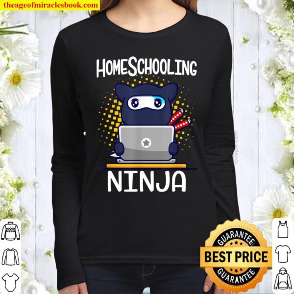 Homeschooling Ninja Schulkinder 2021 Schulanfang Women Long Sleeved