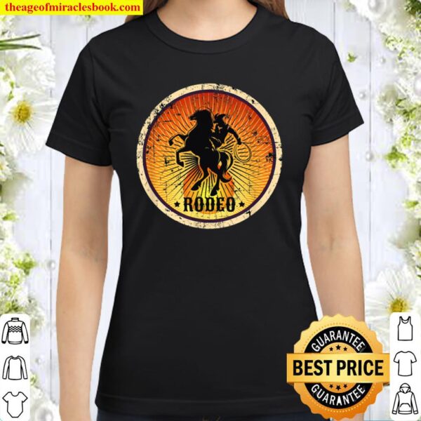 Horse Riding Retro Vintage Western Country Rodeo Classic Women T-Shirt