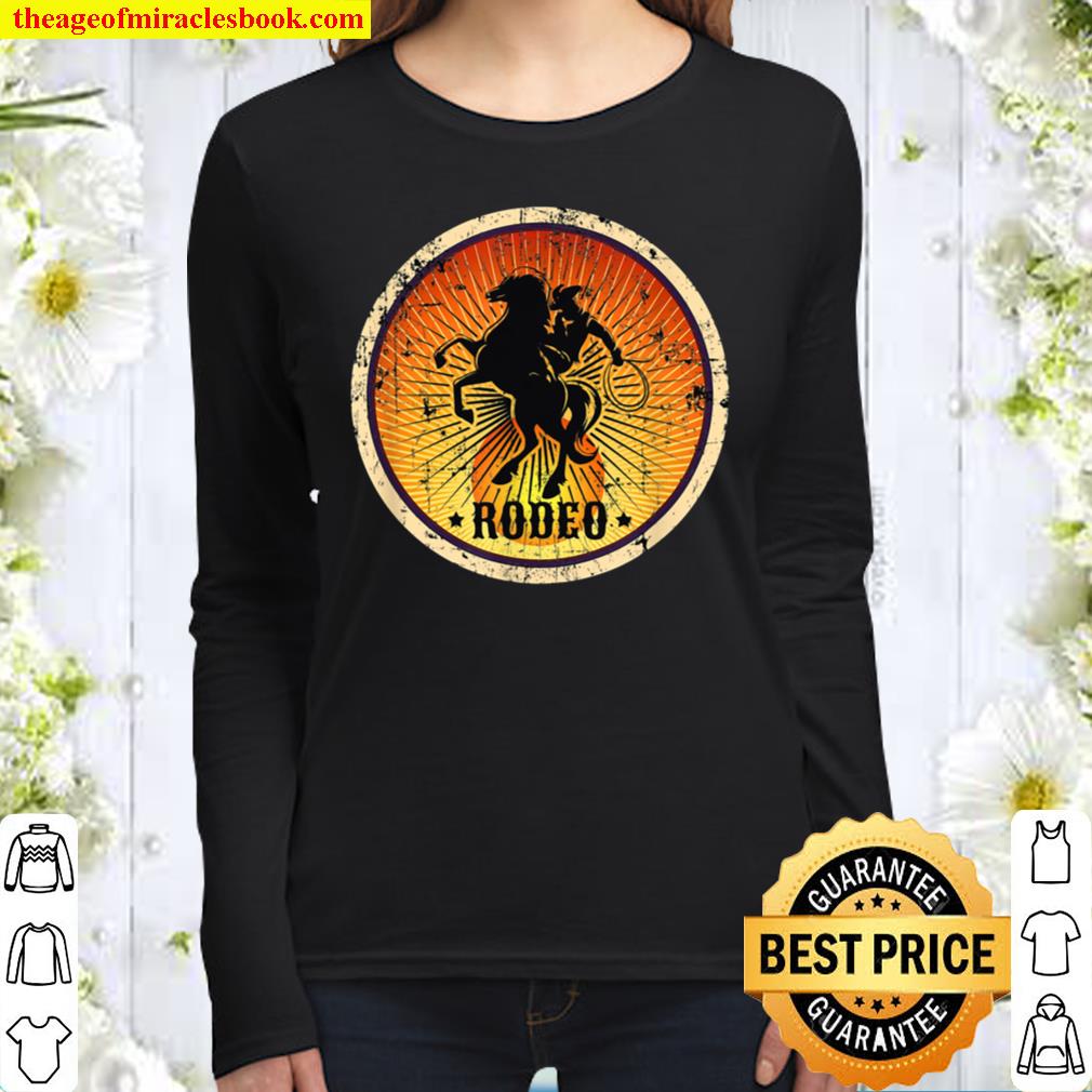 Horse Riding Retro Vintage Western Country Rodeo Women Long Sleeved