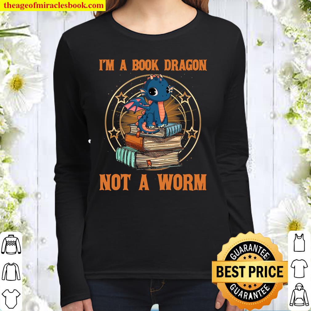 I’m A Book Dragon Not A Worm Women Long Sleeved