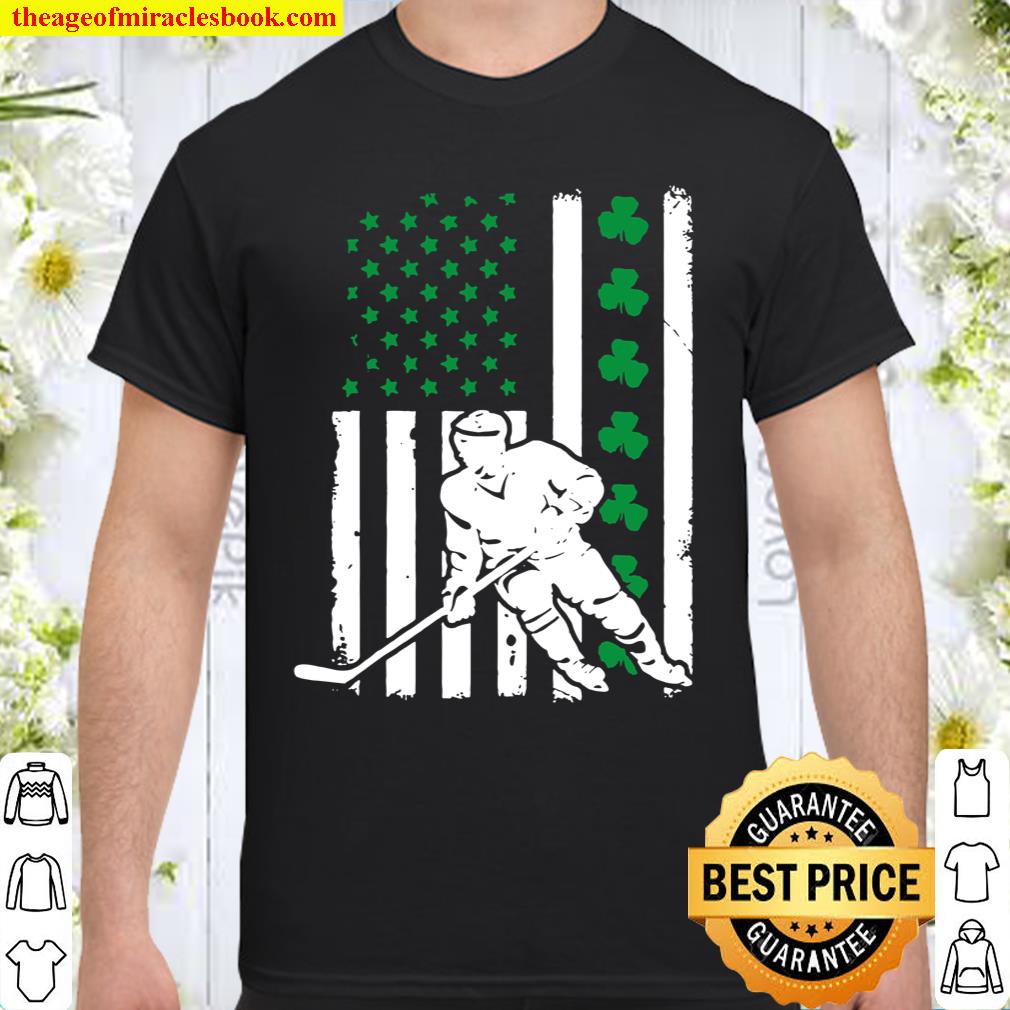 Irish American Flag Lucky Hockey St. Patrick’s Day Shirt