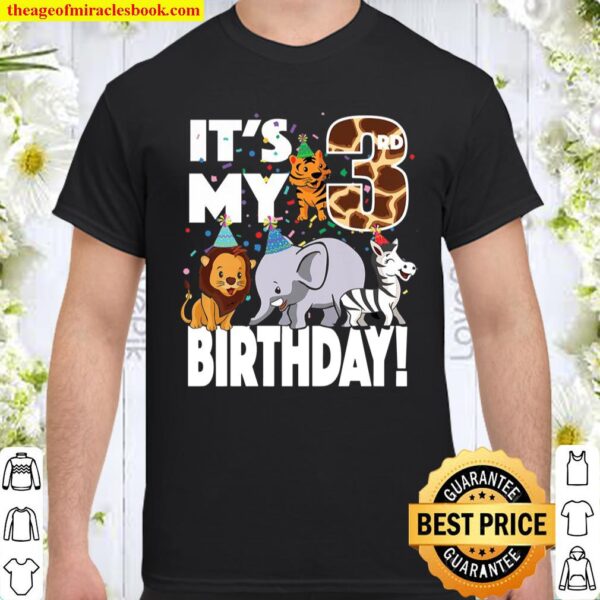 It’s My 3Rd Birthday 3 (Three) Years Old Boy Jungle Zoo Theme Shirt