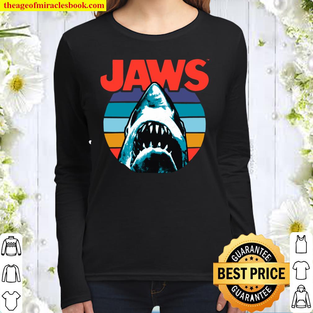 Jaws Retro Striped Logo Women Long Sleeved