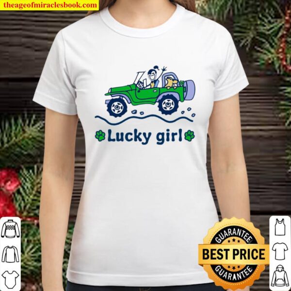 Jeep Car Lucky Girl St Patricks Day Classic Women T-Shirt