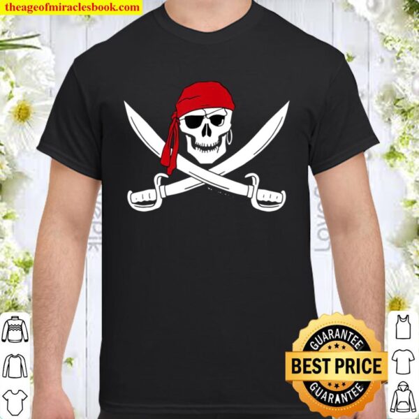 Jolly Roger Pirate Skull and Cutlassess Flag Shirt