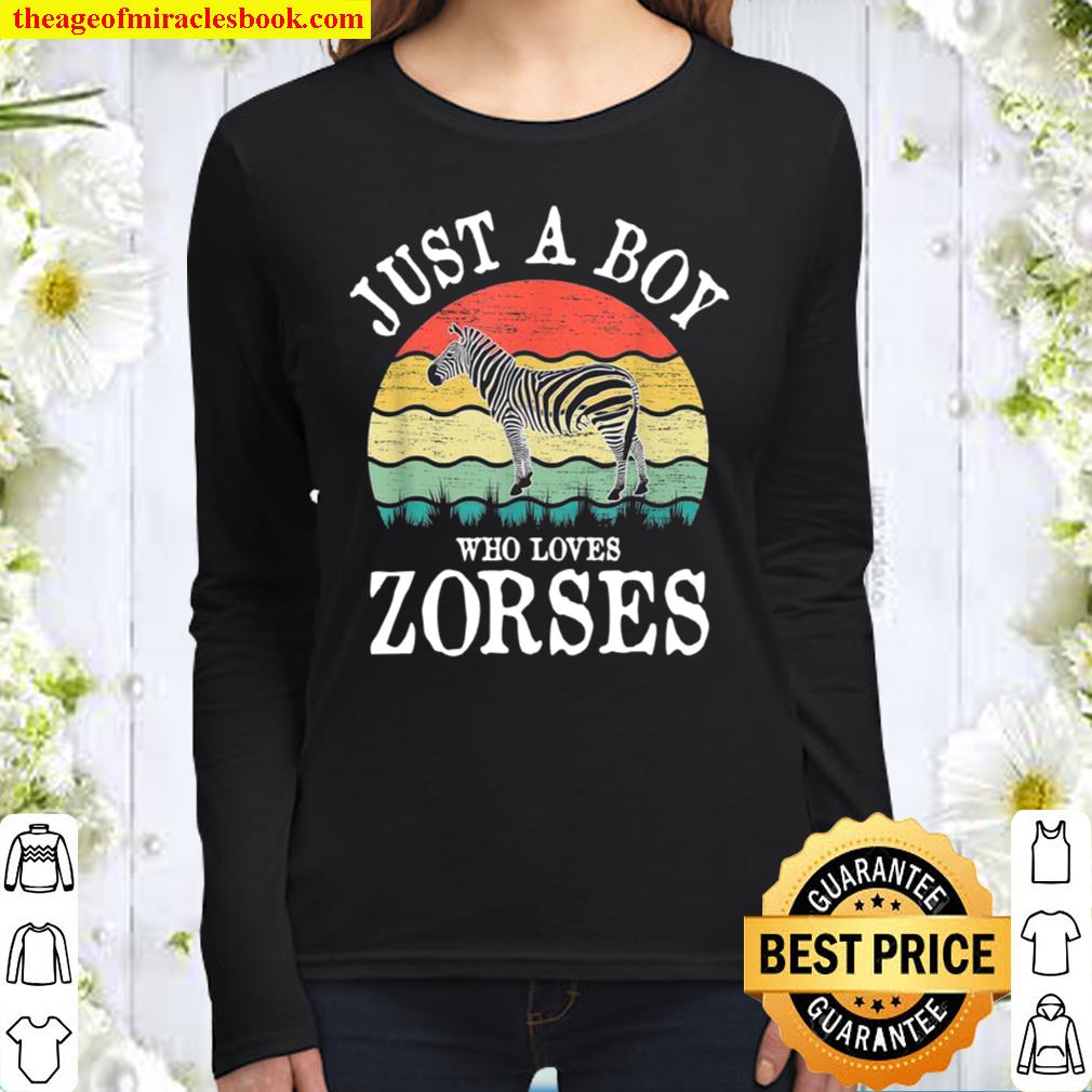 Just A Boy Who Loves Zorses Women Long Sleeved