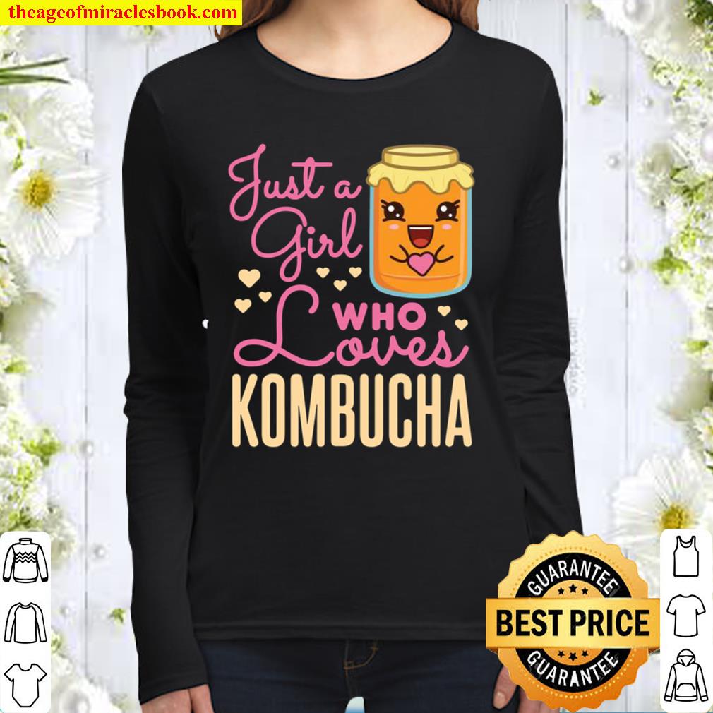 Just a Girl Who Loves Kombacha Tea Kawaii Scobies Scoby Women Long Sleeved