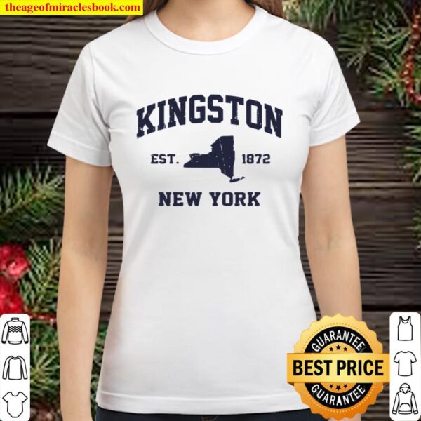 Kingston New York NY vintage state Athletic style Classic Women T-Shirt