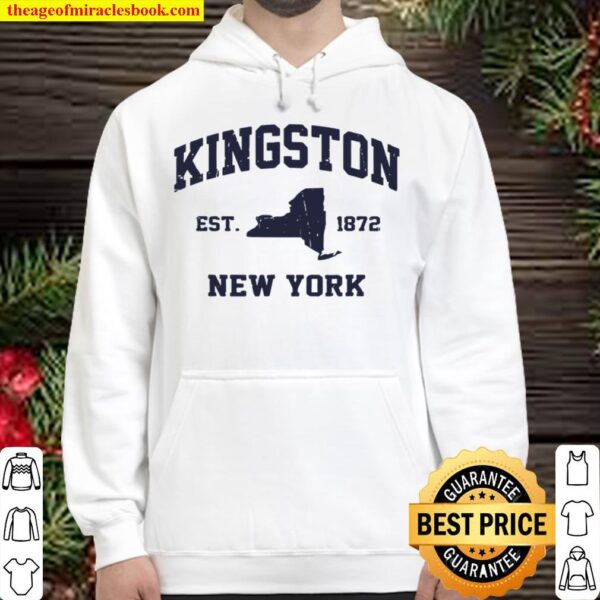 Kingston New York NY vintage state Athletic style Hoodie