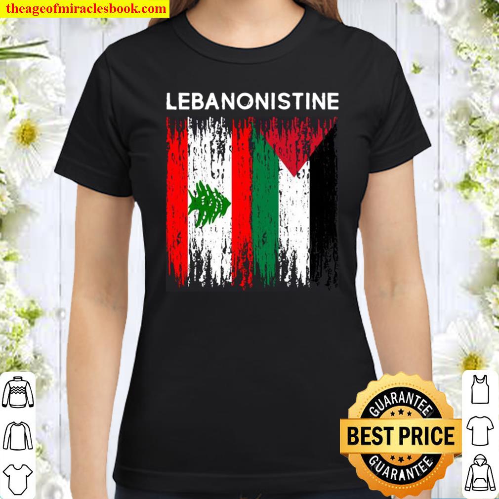 Lebanese and Palestinian flag Lebanon and palestine unity Classic Women T-Shirt