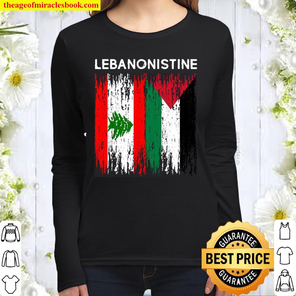 Lebanese and Palestinian flag Lebanon and palestine unity Women Long Sleeved