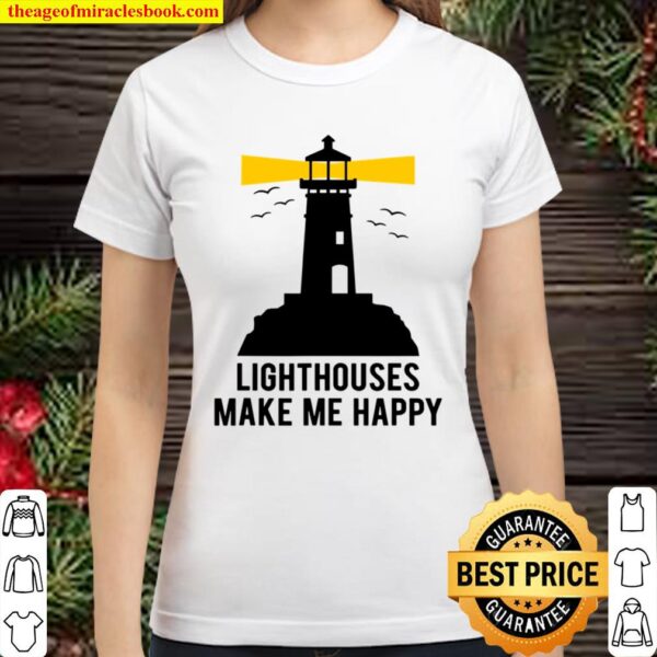 Lighthouse Tower Sea Ocean Lightkeeper Mariner Quote Classic Women T-Shirt