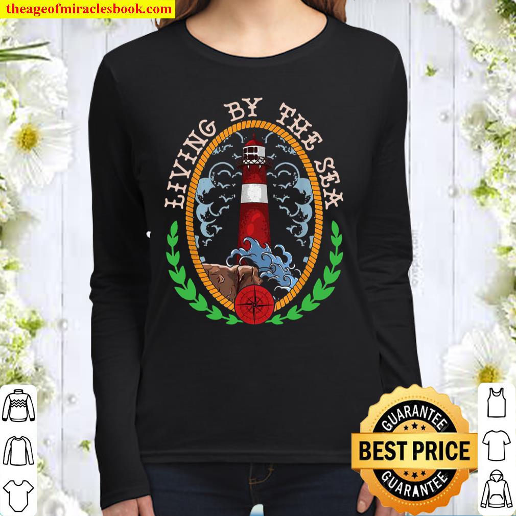 Living By The Sea Maritime Women Long Sleeved