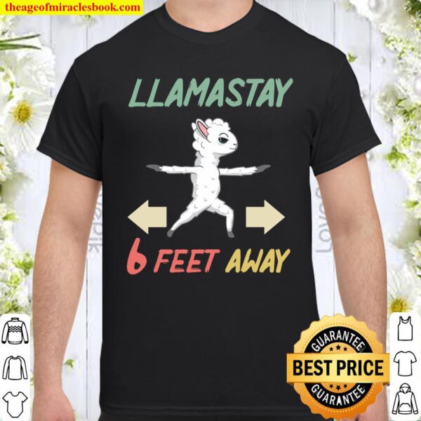 Llamastay 6 Feet Away Tee Vintage Llama Lover Gift Shirt