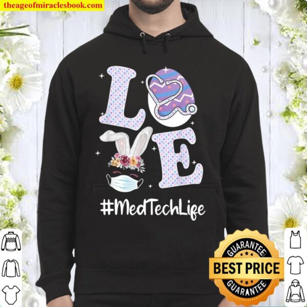 Love Medical Technician Life Stethoscope Eggs Bunny Hoodie