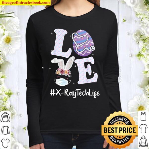 Love XRay Tech Life Stethoscope Eggs Bunny Women Long Sleeved
