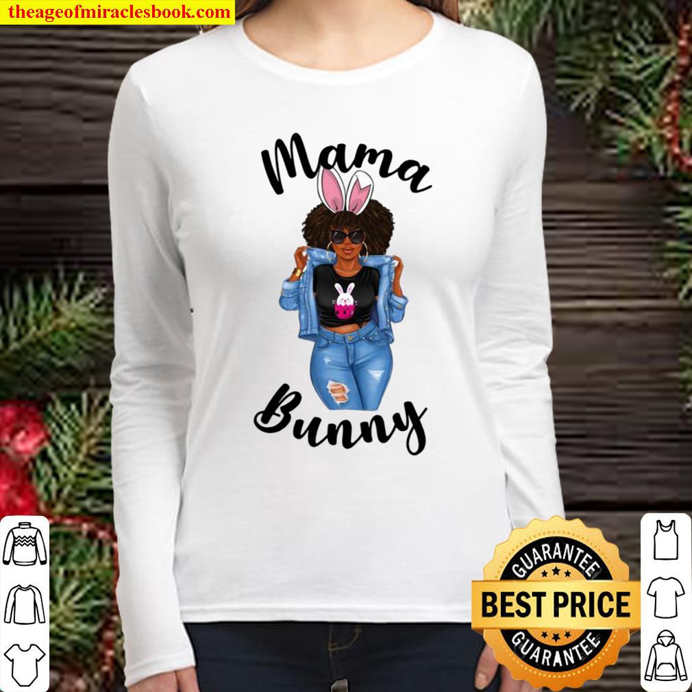Mama Bunny Mothers Easter Sexy African American Mom Mother Women Long Sleeved