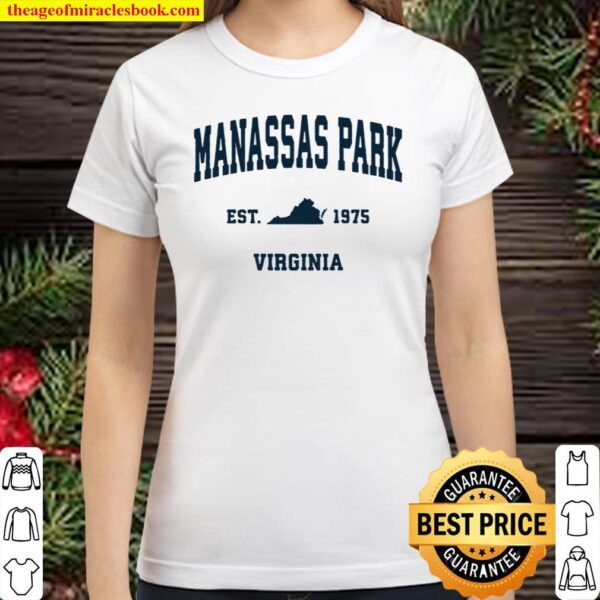 Manassas Park Virginia VA Vintage Sports Design Navy Print Classic Women T-Shirt